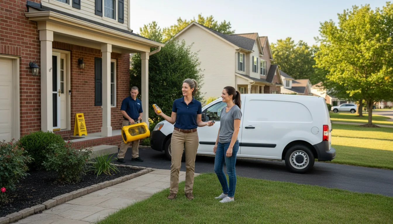 Residential water damage restoration in Walshville, IL